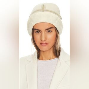 NWT! WeWoreWhat, Beanie In Oversized Plaid In Ecru/Khaki, MSRP$39